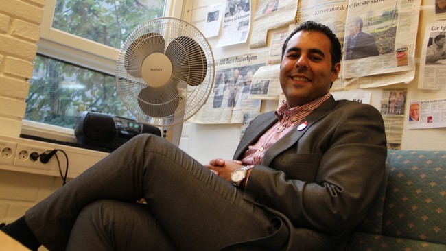 Masud Gharahkhani dagen etter valget (Foto: Ingvild-Anita Velde/NRK) Masud Gharahkhani dagen etter valget (Foto: Ingvild-Anita Velde/NRK)