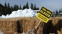 Stopp-skilt ved Cypress Mountain (Foto: Mark Ralston/Scanpix)