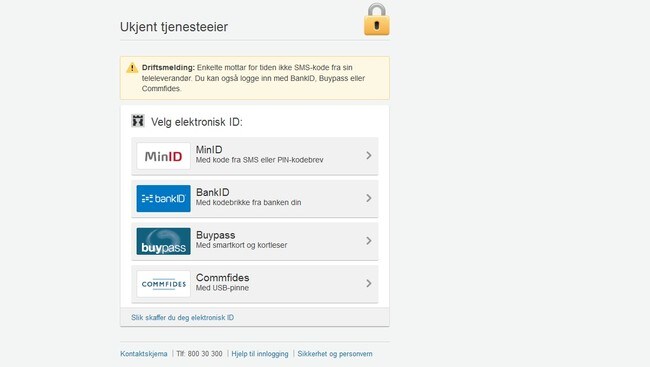 Innloggingsproblemer i MinID Innloggingsproblemer i MinID
