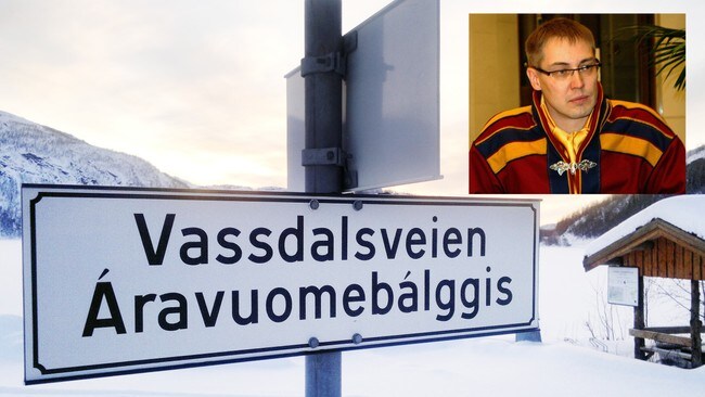 Vassdalsveien Áravuomebálggis og Raimo Valle (Foto: Fotomontasje: Mathis Eira og Dan Robert Larsen/NRK) Vassdalsveien Áravuomebálggis og Raimo Valle (Foto: Fotomontasje: Mathis Eira og Dan Robert Larsen/NRK)