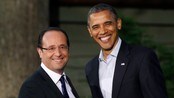 G8-SUMMIT/ U.S. President Obama greets French President Hollande as he arrives at the G8 Summit at Camp David