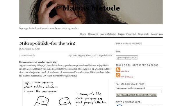 Maria Gjerpes blogg MariasMetode (Foto: Printscreen / MariasMetode) Maria Gjerpes blogg MariasMetode (Foto: Printscreen / MariasMetode)