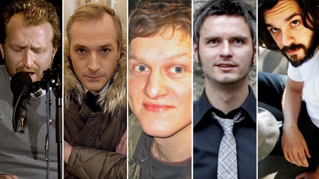 Thom Hell, Morten Abel, Geir Zahl, Janove Ottesen og Thomas Dybdahl i ny supergruppe (Foto: NRK/Scanpix (fotomontasje))
