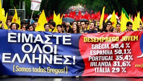 Demonstrasjon i Lisboa (Foto: Armando Franca/AP)