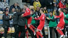 Jubel etter Branns første scoring mot Lillestrøm (Foto: Aas, Erlend/Scanpix) Jubel etter Branns første scoring mot Lillestrøm (Foto: Aas, Erlend/Scanpix)