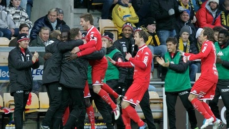 Jubel etter Branns første scoring mot Lillestrøm (Foto: Aas, Erlend/Scanpix)