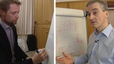 Bent Høie og Jonas Gahr Støre tegner (NRK) Bent Høie og Jonas Gahr Støre tegner (NRK)