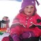 SPISEPAUSE: Martine Dybvig nyter lunsjen på Mjøsa 5. mars.