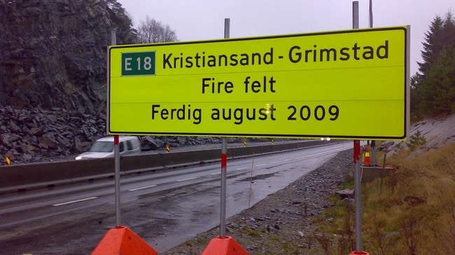 E18 mellom Kristiansand og Grimstad (Foto: Svein Sundsdal/NRK) E18 mellom Kristiansand og Grimstad (Foto: Svein Sundsdal/NRK)