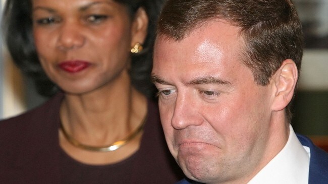 Medvedev og Rice (Foto: SERGEI ILNITSKY/AFP) Medvedev og Rice (Foto: SERGEI ILNITSKY/AFP)