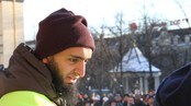 Mohyeldeen Mohammad var ein av arrangørane av demonstrasjonen (Foto: Helge Carlsen/NRK)