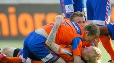 Aalesund jubler mot Brann (Foto: Ekornesvåg, Svein Ove/NTB scanpix)