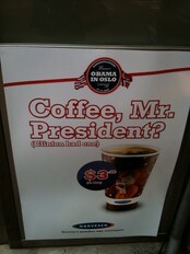 Coffe, Mr.President? (Foto: Maria Elsness/NRK) Coffe, Mr.President? (Foto: Maria Elsness/NRK)