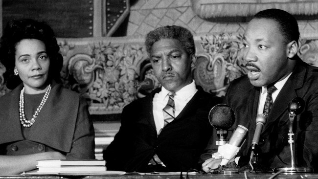 Pressekonferanse med Martin Luther King i Oslo 9. desember 1964. (Foto: Jan Greve/Scanpix) Pressekonferanse med Martin Luther King i Oslo 9. desember 1964. (Foto: Jan Greve/Scanpix)