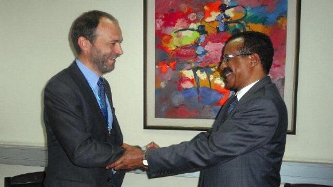 statssekretær i Utenriksdepartementet Torgeir Larsen og State Minister Ambassador Berhane Gebre-Chri (UD)
