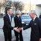 Eskil Pedersen tok imot Prins Charles og Camilla utenfor Nobels Fredssenter. 