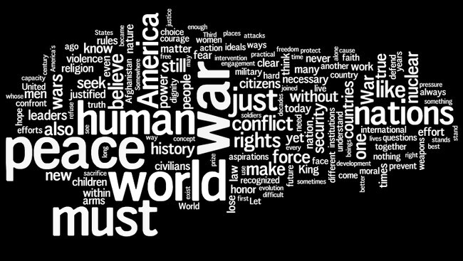 De mest brukte ordene i Obamas tale (Foto: Wordle.net) De mest brukte ordene i Obamas tale (Foto: Wordle.net)