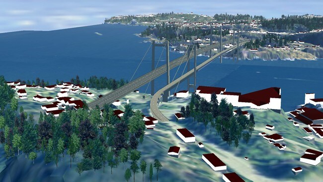 Forslag til ny bru mellom Sotra og Bergen (Foto: Illustrasjon frå Statens vegvesen) Forslag til ny bru mellom Sotra og Bergen (Foto: Illustrasjon frå Statens vegvesen)