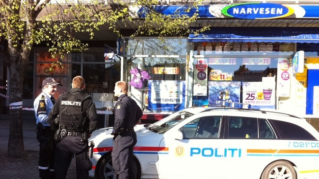 Ran av Narvesen i Larvik (Foto: Rolf Svendsen) Ran av Narvesen i Larvik (Foto: Rolf Svendsen)