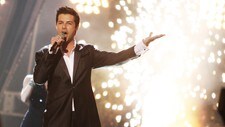 Didrik Solli-Tangen under finalen i Eurovision Song Contest (Foto: Kim Erlandsen/NRK)