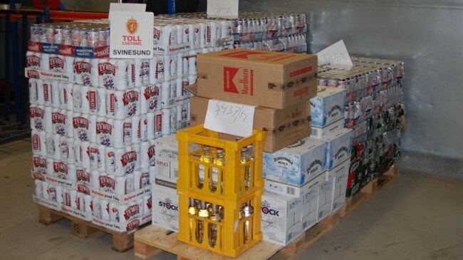 Alkoholbeslag FV22 (Foto: Tollvesenet) Alkoholbeslag FV22 (Foto: Tollvesenet)