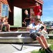 Avslapping på trappa til Stranddalshytta