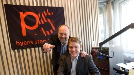 P5-eier Kalle Lisberg og kanalsjef Kenneth Andresen første sendedag. (Foto: Morten Holm/Scanpix) P5-eier Kalle Lisberg og kanalsjef Kenneth Andresen første sendedag. (Foto: Morten Holm/Scanpix)