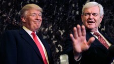 Donald Trump og Newt Gingrich (Foto: Seth Wenig/Ap)