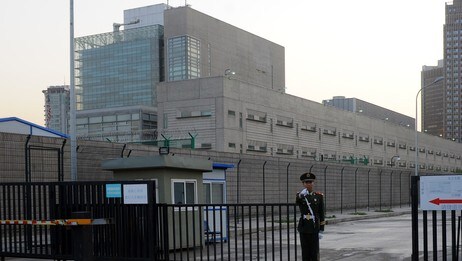 USAs ambassade i Beijing (Foto: GOH CHAI HIN/Afp) USAs ambassade i Beijing (Foto: GOH CHAI HIN/Afp)