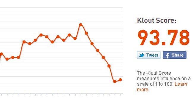 Klout (Foto: Skjermdump) Klout (Foto: Skjermdump)