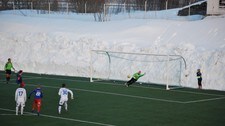 Tromsdalen scorer på straffe (Foto: Bernt Olsen/NRK) Tromsdalen scorer på straffe (Foto: Bernt Olsen/NRK)