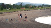 Rett før badinga.