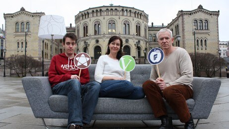 én familie - tre partier (Foto: Kjetil Hansen, NRK) én familie - tre partier (Foto: Kjetil Hansen, NRK)