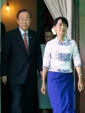 Ban Ki-moon besøkte Aung San Suu Kyi (Foto: Soe Zeya Tun/Reuters) Ban Ki-moon besøkte Aung San Suu Kyi (Foto: Soe Zeya Tun/Reuters)