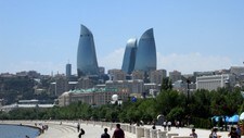 Flame Towers, Baku (Foto: Kristian Rostad/NRK) Flame Towers, Baku (Foto: Kristian Rostad/NRK)