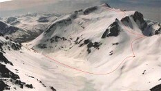 Bildet viser skiruta opp til Kolåstind (1432 moh).