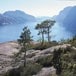 Få minutters gange fra gården er det flott utsikt mot Lysefjorden