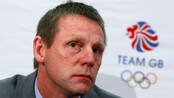 SOCCER-OLYMPICS/BRITAIN Former England defender Stuart Pearce listens during a news conference at Wembley Stadium in London