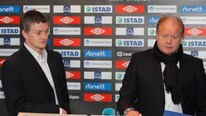 Tromsøs Per Mathias Høgmo (t.h.) og Moldes Ole Gunnar Solskjær  (Foto: Ekornesvåg, Svein Ove/Scanpix)