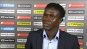 Her skjeller Thioune ut dommeren - Vikings Makhtar Thioune rettet rasismebeskyldninger mot dommer Svein-Erik Edvartsen etter tapet for Brann. Senere beklaget midtbanespilleren uttalelsene.