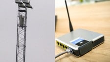 Mobilantenne og trådløs ruter. (Montasje/Colourbox) Mobilantenne og trådløs ruter. (Montasje/Colourbox)