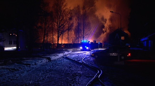 Brann Terningmoen militærleir (Foto: Bjørn Opsahl/NRK) Brann Terningmoen militærleir (Foto: Bjørn Opsahl/NRK)