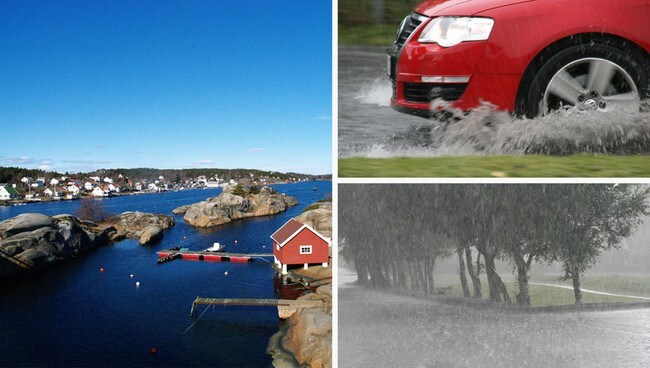 Tjøme varmest i landet, Stavanger våtest (Foto: Yngve Tørrestad/Ståle Frafjord/NRK) Tjøme varmest i landet, Stavanger våtest (Foto: Yngve Tørrestad/Ståle Frafjord/NRK)