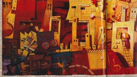 Shaun Tan: Fra 'Det røde treet' bokoppslag Shaun Tan: Fra 'Det røde treet' bokoppslag