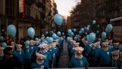 Telefonica-ansatte demonstrerer mot nedskjæringer, Barcelona