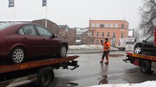 Kollisjon i Drammen (Foto: Morten Røkeberg/NRK)
