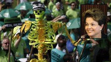 Demonstrasjon og Dilma Rousseff  (Foto: Nacho Doce/Ueslei Marcelino/Reuters )