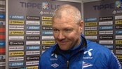 Mons Ivar Mjelde etter Start-Odd - Mjelde var fornøyd med det defensive spillet til Start, men han vil ha mer trøkk framover.
