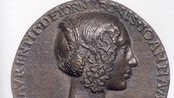 Fiorentino: Bronsemedalje med Giovanna degli Albizzi Tornabuoni (1486).