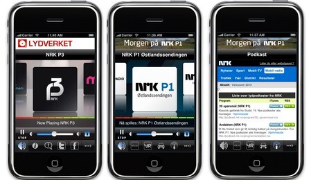 NRKs radioapplikasjon for Iphone (NRK) NRKs radioapplikasjon for Iphone (NRK)